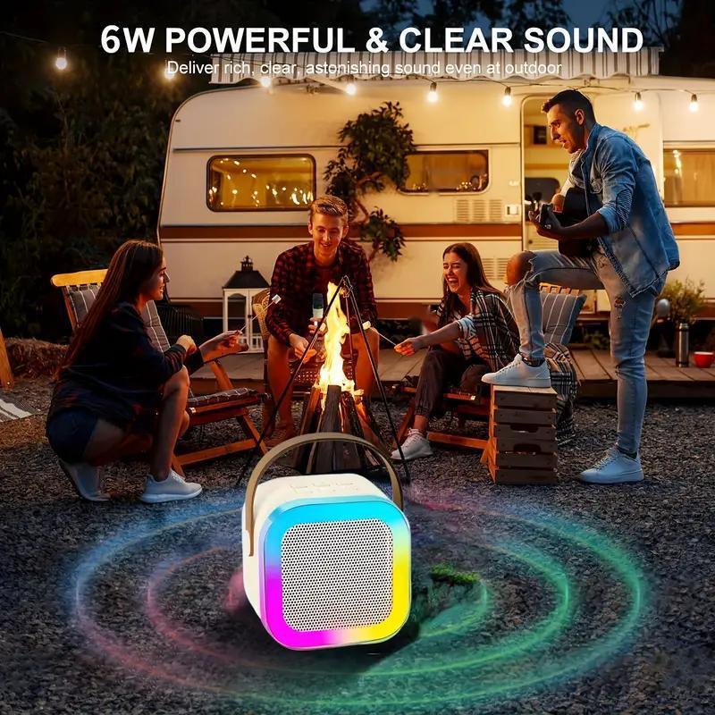 2025 NEW Fall Portable Wireless Karaoke Speaker with Microphone, KTV Speaker Subwoofer with RGB Colorful LED Lights, HIFI Stereo Sound Subwoofers, Karaoke Machine Sound System for Outdoor Sports Travel, Audio Device, Room Accessories