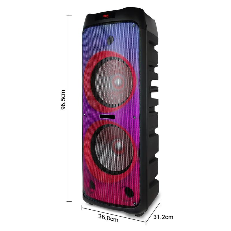 5100W Portable Loud Party Bluetooth Speaker Wireless Big Speaker With Two Microphone Dual 12