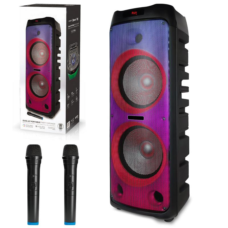 5100W Portable Loud Party Bluetooth Speaker Wireless Big Speaker With Two Microphone Dual 12