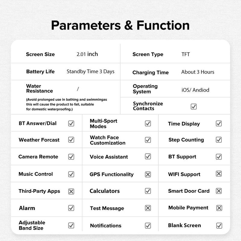 Multifunctional Smartwatch for Men & Women, 1 Count 2.01 Inch Touch Screen Sports Smartwatch, Fashion Smartwatch with Wireless Calls, Message Alerts and Customized Dials Support
