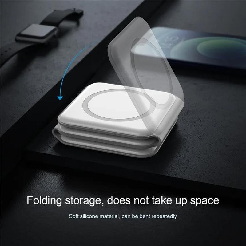 3 in 1 15W Magnetic Wireless Charger, Foldable Portable Travel Charger, Magnetic Wireless Charger for iPhone 11 12 13 14 15 16 Series, AirPods 3 Pro, Apple Watch