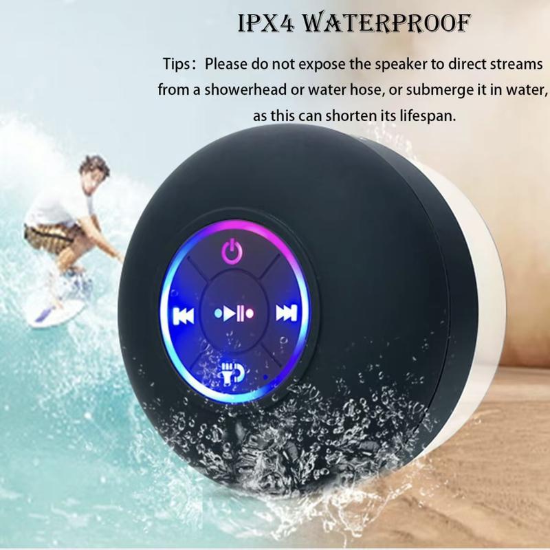 LED Bluetooth Speaker Wireless Waterproof Speaker with RGB Light, Rechargeable Battery for Smartphones and Audio Devices