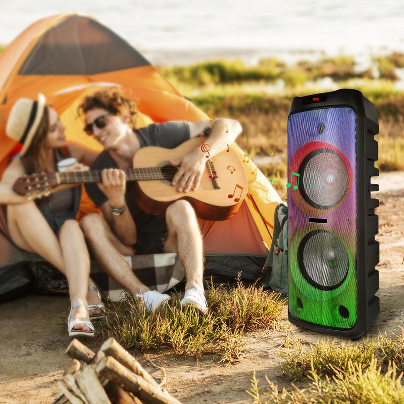 5100W Portable Loud Party Bluetooth Speaker Wireless Big Speaker With Two Microphone Dual 12