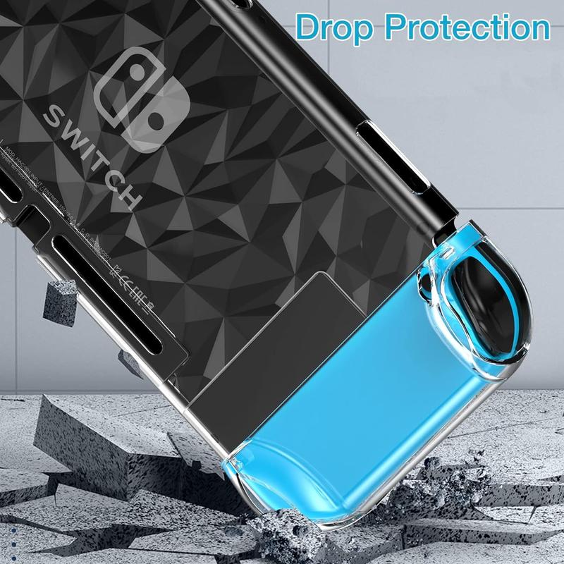 Switch Case for Nintendo Switch Case Dockable with Screen Protector, Clear Protective Case Cover for Nintendo Switch and JoyCon Controller with a Switch Tempered Glass Screen Protector