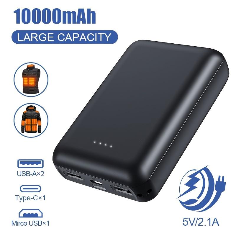 [Black Friday Deal] 10000mAh Portable Power Bank USB Output 5V 2A Portable Charger Heated Vest Battery Pack TYPE-C And Micro-USB Input For Heated Jackets, Hoodies, Pants And Seat Cushion Covers, Suitable For IPhone, Wireless Headphones, Wat