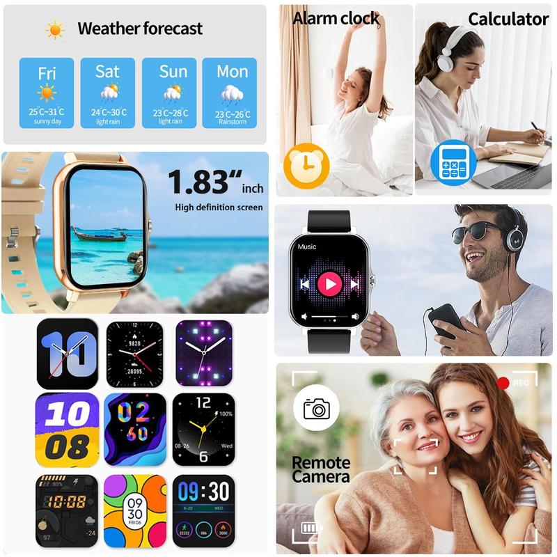 Multifunctional Smart Watch, Fashion Digital Watch with 2 Watch Band, Sports Watch with Multi-sport Mode for Women & Men, Suitable for Android and iPhone Phones