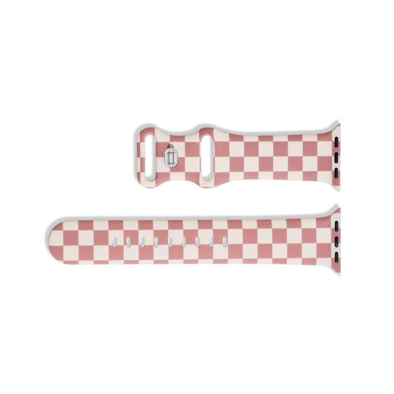 Fashionable Checkerboard Pattern Watch Band, Soft Silicone Watch Band for Women, Wearable Accessories Compatible with Apple Watch Series