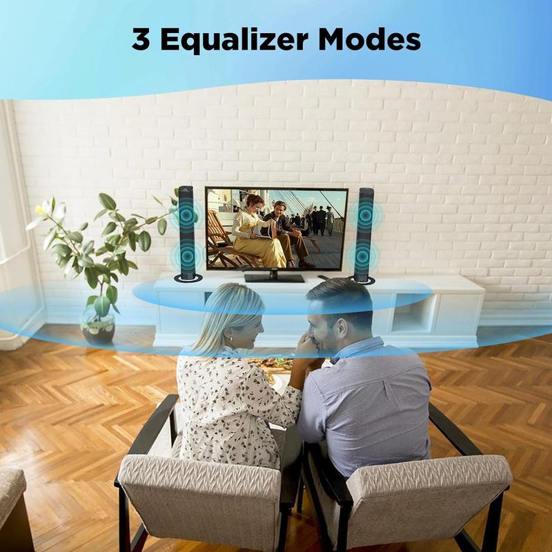 2-in-1 Separable Sound Bars for TV Buit-in 4 Subwoofers Speaker Bluetooth 5.0 Wireless TV Speaker Home Theater Audio Sound Bars