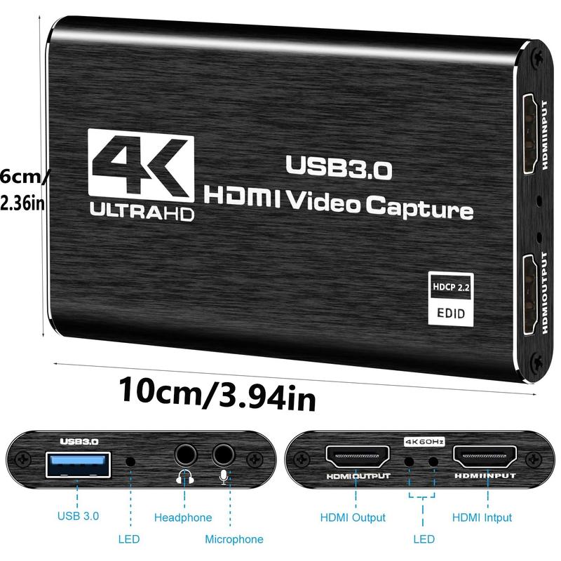 HDMI Video   for Streaming, Switch  , HDMI to USB 3.0   4K Input 1080P 60FPS Output HD Game Streaming  HDMI to  HDMI to video card