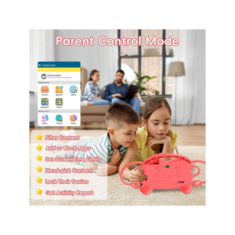 Kids Tablet, 7 Inch Android 11 Tablet For Kids, 6(2+4)GB RAM 32GB ROM, Toddler Tablet With Bluetooth, GPS,WiFi,Parental Control, Dual Camera, Shockproof Case, Kids App Pre-Installed Colorful Durable