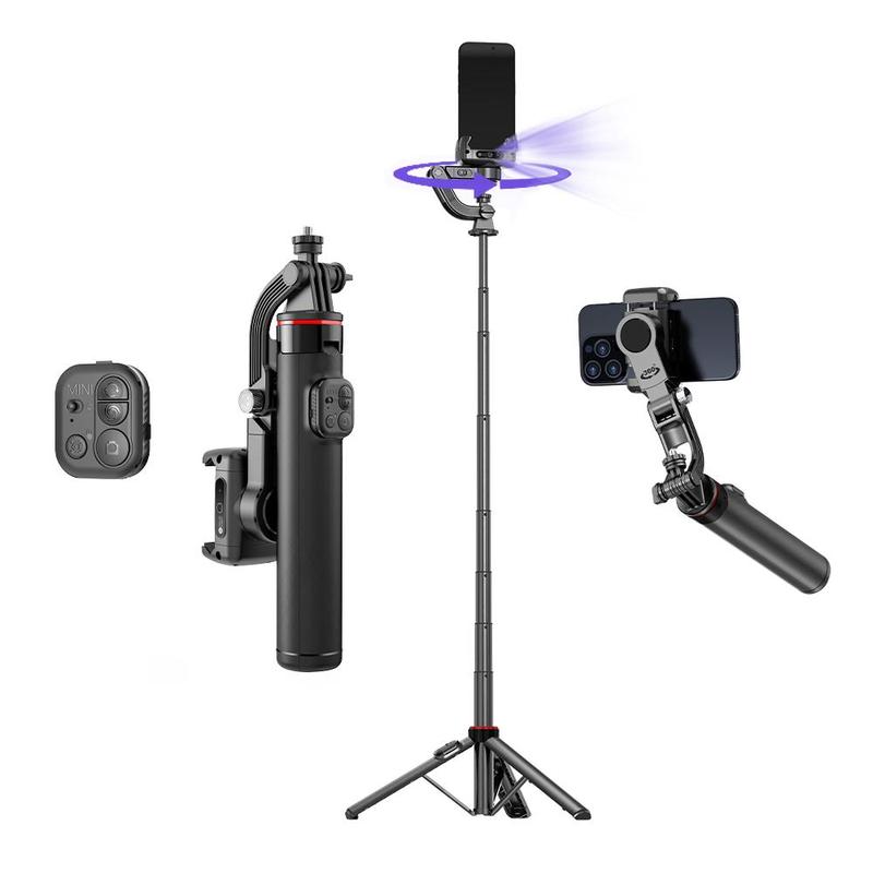 Foldable 3-axis Smart Gimbal, Smart Tracking Gesture Control Smart Face Tracking Tripod with Remote Control, Selfie Accessories for Mobile Phone & Digital Camera