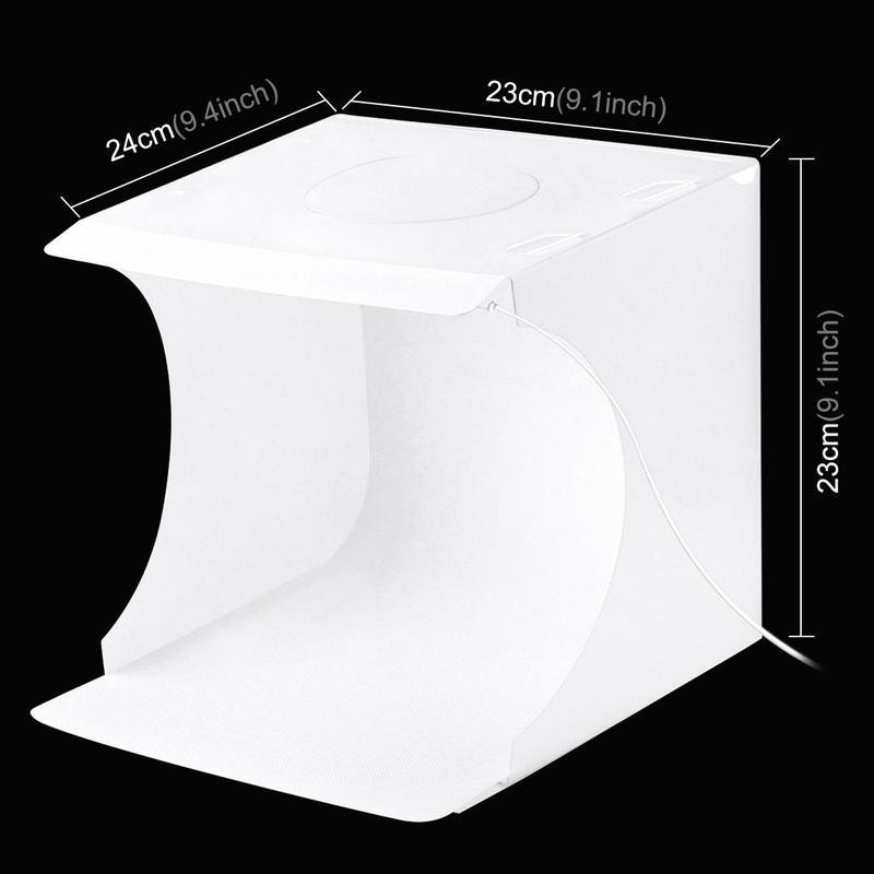 Photo Light Box, Folding Portable Photography Shooting Light Tent Kit, Photo Studio 550LM Box, White Lighting Soft Box with 1 LED Lights + 6 Color Backdrops Fabric for Product Display, Summer Essentials