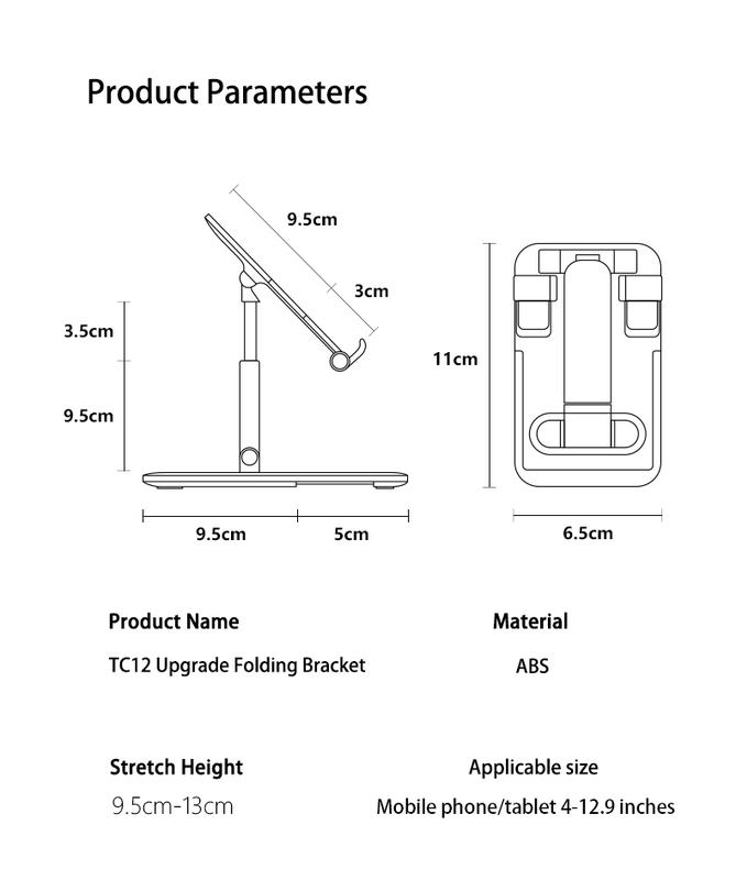 Retractable Universal Phone and Computer Stand, Folding Lazy Tablet Desktop Stand for All Mobile Devices - Alloy Aluminum,