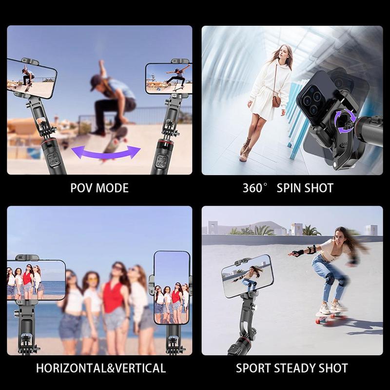 Foldable 3-axis Smart Gimbal, Smart Tracking Gesture Control Smart Face Tracking Tripod with Remote Control, Selfie Accessories for Mobile Phone & Digital Camera