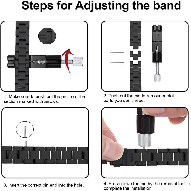 Stainless Steel Watch Band (Only Band), 1 Count Three-bead Folding Buckle Design Smart Watch Band with Adjustable Tool, Watch Accessories Compatible with Apple Watch, Watches Band