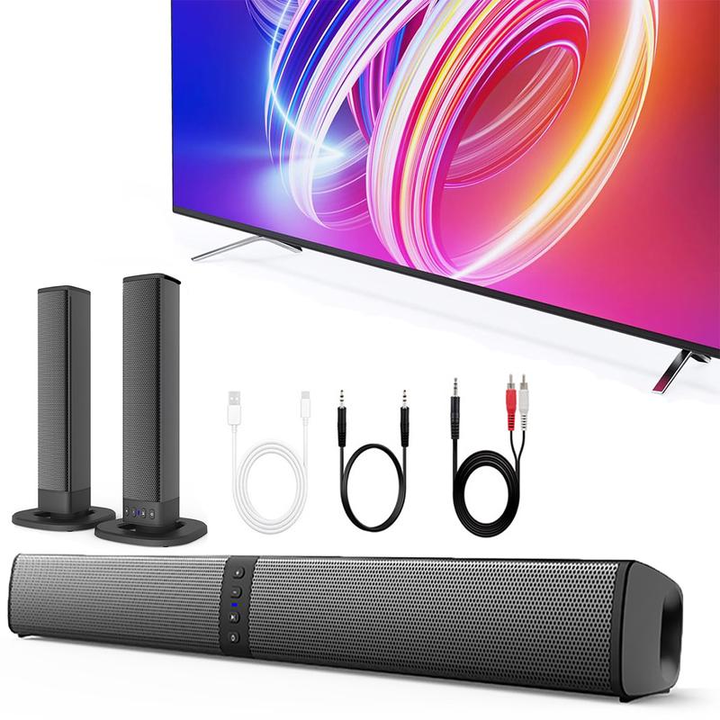 2-in-1 Separable Sound Bars for TV Buit-in 4 Subwoofers Speaker Bluetooth 5.0 Wireless TV Speaker Home Theater Audio Sound Bars