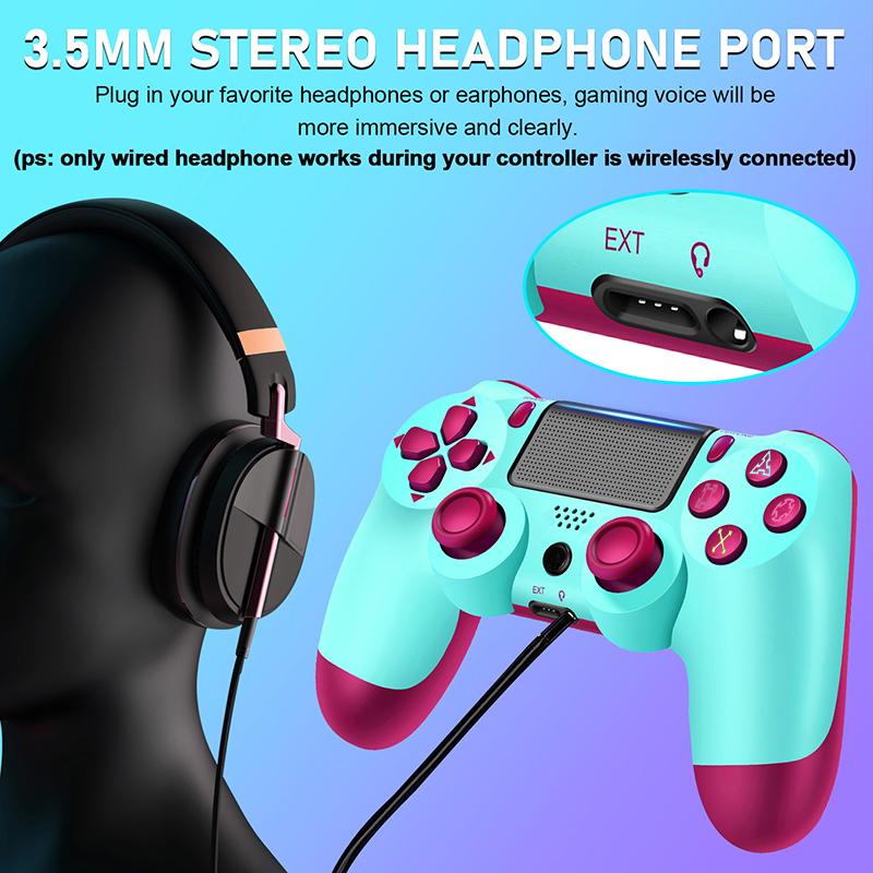 Wireless Controller for PS4,Compatible with PlayStation 4 Pro Slim PC,Sensitive Touch Pad, Built-in Speaker & Headphone Jack ,Dual-shock 4 Controller with 6-Axis Motion Sensor,Many colors for you,Berry Blue, Sunset Orange and so on