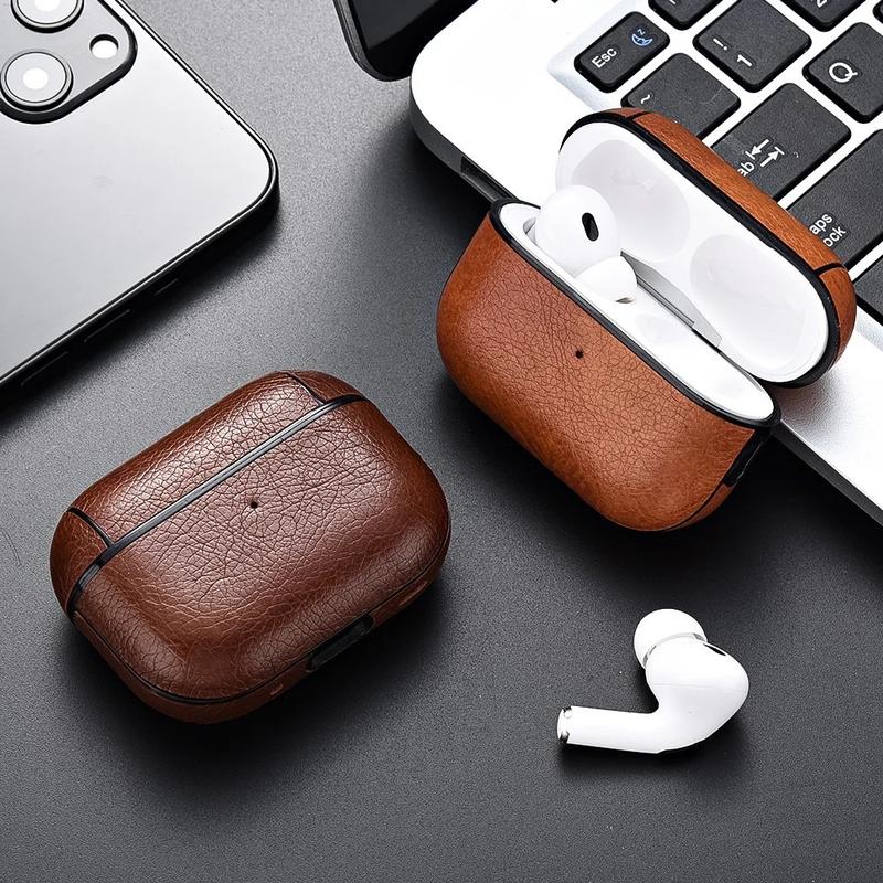 Leather Hard Plastic Cover for AirPods 4 Pro 2 Case - Pro 2nd Funda for AirPod 3 Pro Case Headphone Coque Protection Headset