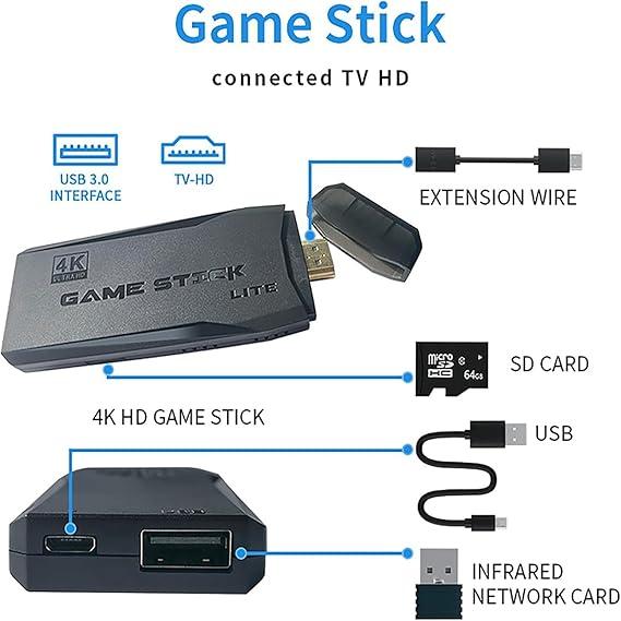 M8 PRO Game Console - PlayGameStick,Nostalgia Stick Game,9ClassicEmulators,4K HDMl Output,Plug and PlayVideoGame Stick Built in 20000+ Games with2.4GWireless Controllers(64G) tiktokshopgamersupermario family retrogames