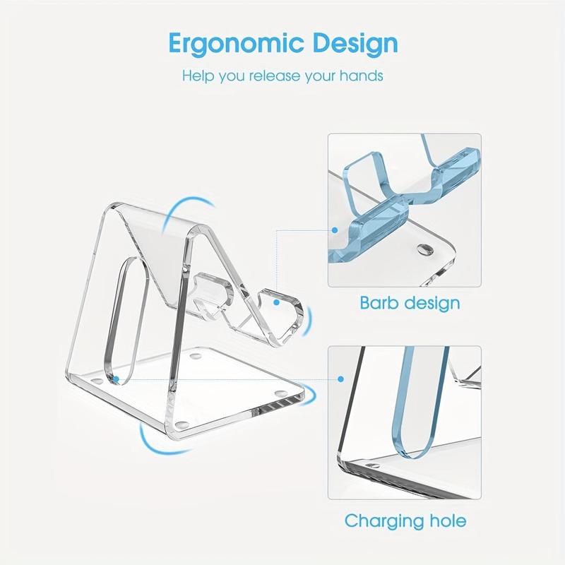 Clear Phone Holder, Transparent Phone Stand, Desktop Phone Holder for Most Smartphones, Phone Accessories for Home & Office