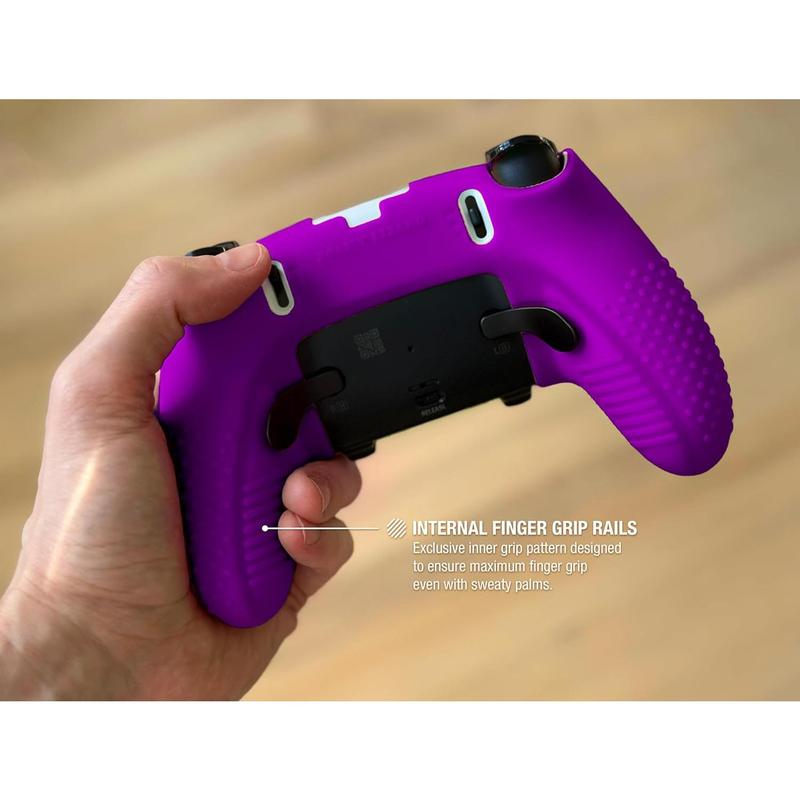 Eclipse PS5 EDGE Controller  Combo Set | Dock Compatible, Protector Decals, Anti-Slip Soft Gel  Cover, Faceplate Shell & Thumb Grips for  5 DualSense EDGE (Purple)