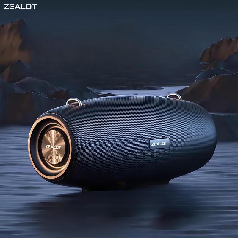 ZEALOT S67 Portable Wireless BT Speaker, 60W Waterproof & Dustproof Portable Subwoofer Speaker with Shoulder Strap, Outdoor Speaker, Small Speaker for Home, Camping, Parties, Sound Machine