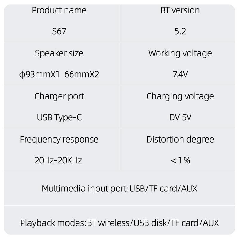 ZEALOT S67 Portable Wireless BT Speaker, 60W Waterproof & Dustproof Portable Subwoofer Speaker with Shoulder Strap, Outdoor Speaker, Small Speaker for Home, Camping, Parties, Sound Machine