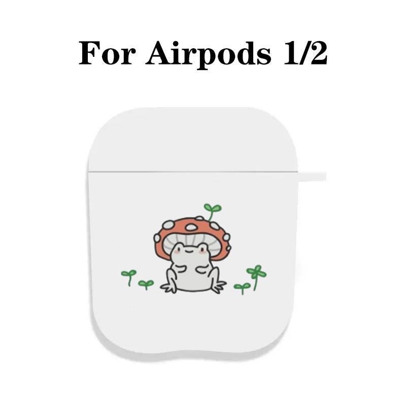 Mushroom Frog Pattern Earphones Case with Hiking Buckle, 1 Count Earbuds Protective Case, Shockproof & Anti-fall Earphone Cover for AirPods 1 2 3 Pro 2