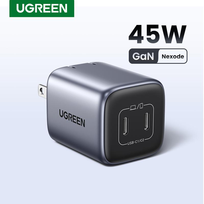 UGREEN 45W USB C Charger, Nexode 2 Port GaN Foldable PPS Wall Charger Block Support Samsung Super Fast Charging 2.0 for Galaxy S24 Ultra Note 20, iPhone 16, iPhone 15 Pro 14, iPad, MacBook, Steam Deck Cellphone Devices Cable Smartphone Mobile