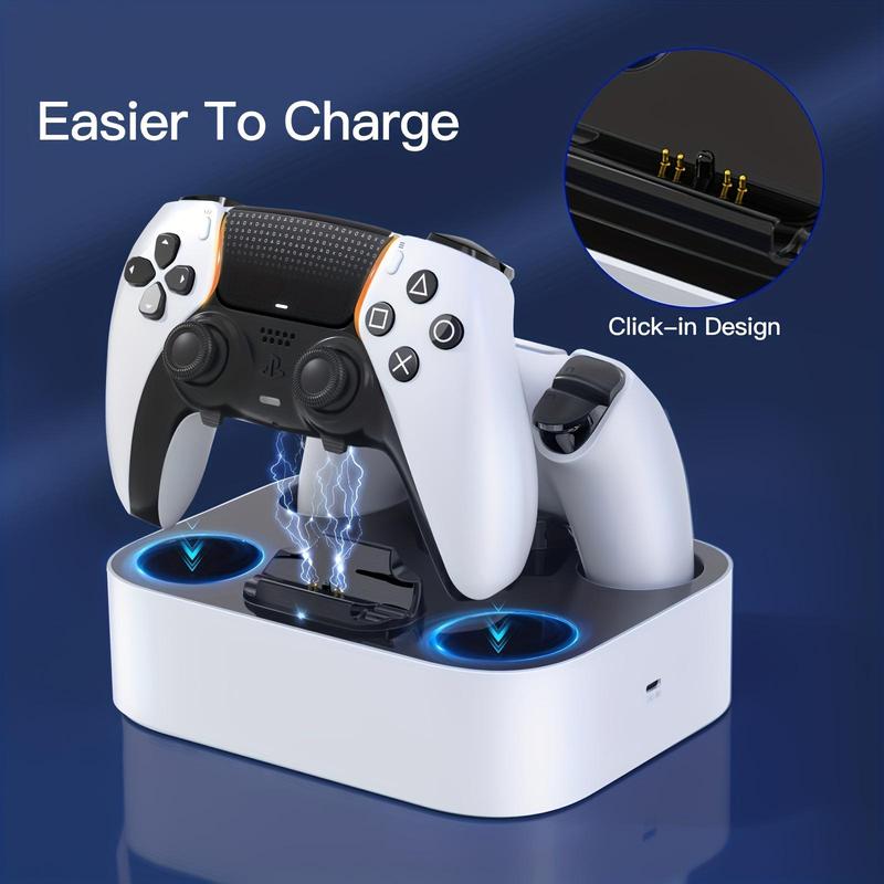 PS5 Gaming Controller Charging Station, Summer PC Gaming Controller Charger with Safety Chip Protection, Spring Games Controller Charging Base for PS5 Controllers and Edge Controllers, Gaming Accessories, Gamer Accessories, Portable Console Accessories