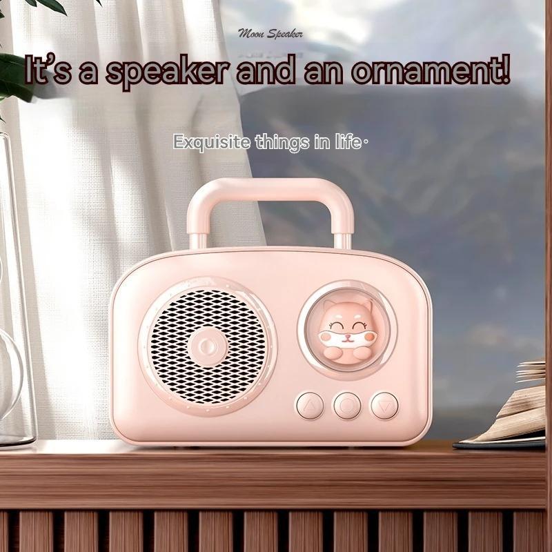 Vintage Design Wireless Speaker, Rechargeable Portable Mini Speaker, Wireless BT Speaker for Kitchen, Desk, Bedroom, Office Party, Outdoor Accessories