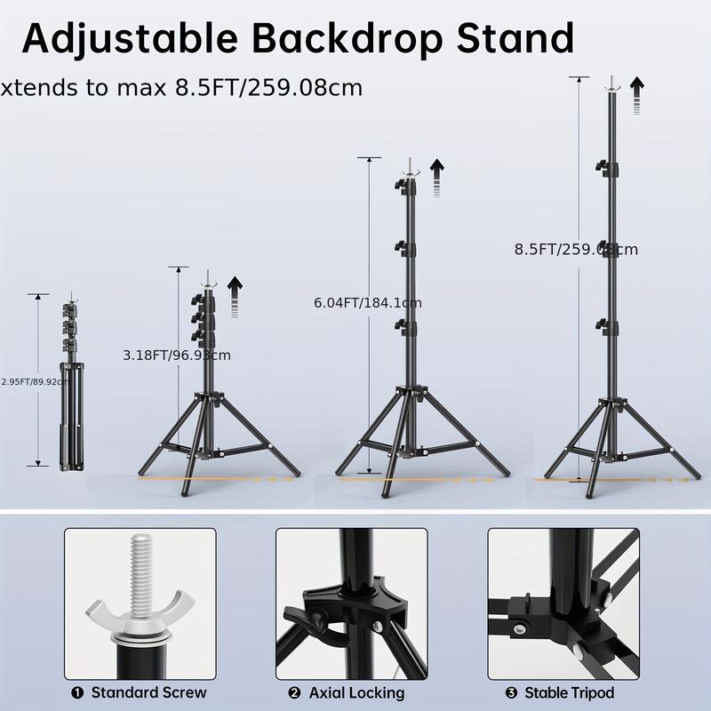 Photo Backdrop Stand Kit, Adjustable Background Holder Support System Kit With Carrying Bag, For Photography Video Stutio, Parties Decoration, Advertising Display