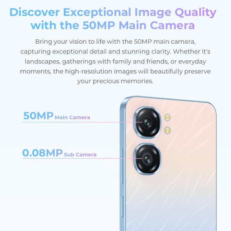 OUKITEL C58 Pro  Unlocked Cellphone, 24GB RAM(6+8)+256GB ROM, Octa-Core, 6.7'' HD+ Screen Mobile Phone,50MP Main Camera， Android 14 Ultra Slim Smartphone, 5150mAh Battery, 4G Dual SIM Fingerprint Unlock Face ID GPS