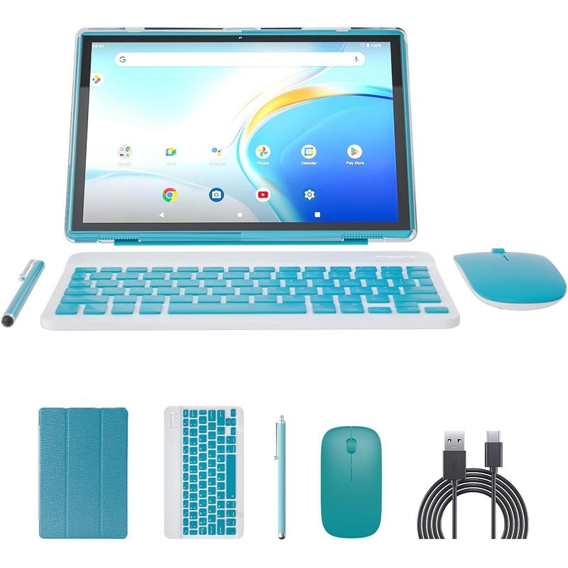 10 inch Tablet with Keyboard 2 in 1 Tablet Android 14 Tablets Include Case  Stylus 6000mAh  8GB+64GB 1024GB Expandable 10.1