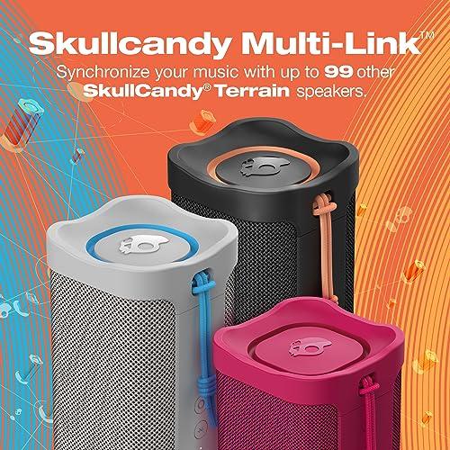 Skullcandy Terrain Mini Wireless Bluetooth Speaker - IPX7 Waterproof Portable with Dual Custom Passive Radiators, 14 Hour Battery, Nylon Wrist Wrap, & True Stereo