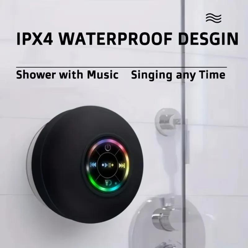 LED Bluetooth Speaker Wireless Waterproof Speaker with RGB Light, Rechargeable Battery for Smartphones and Audio Devices Christmas Gift portable bluetooth-compatible