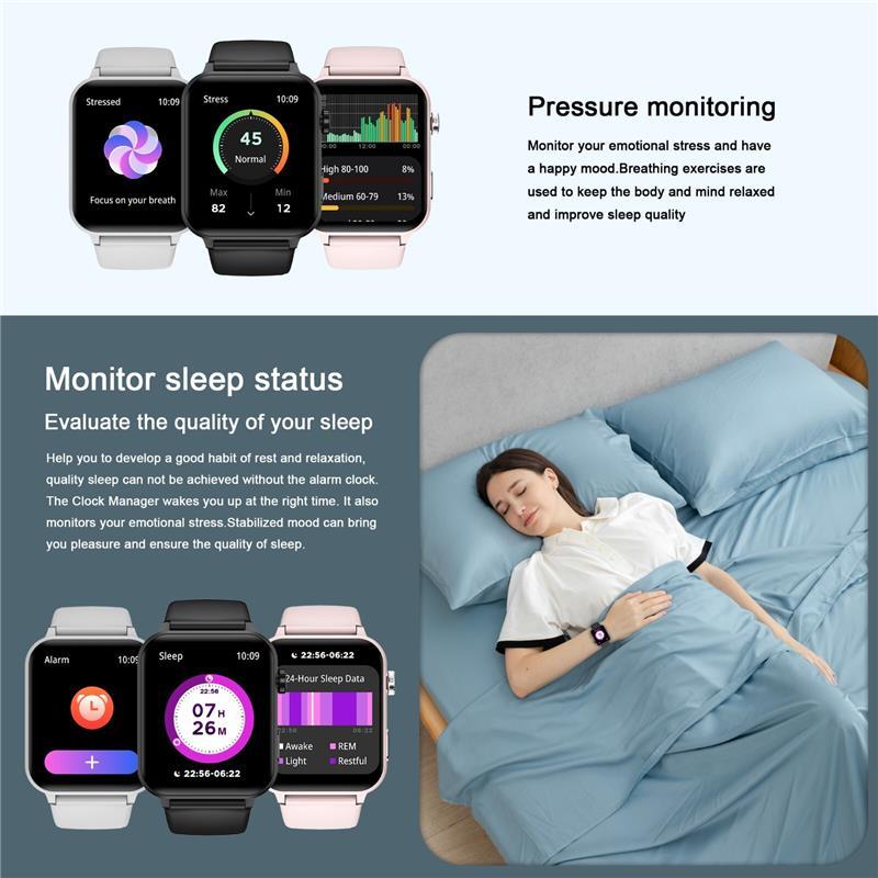 2024 Smart Watch For Men Women, Waterproof Bluetooth Compatible with iPhone & Android Wearable Lcd