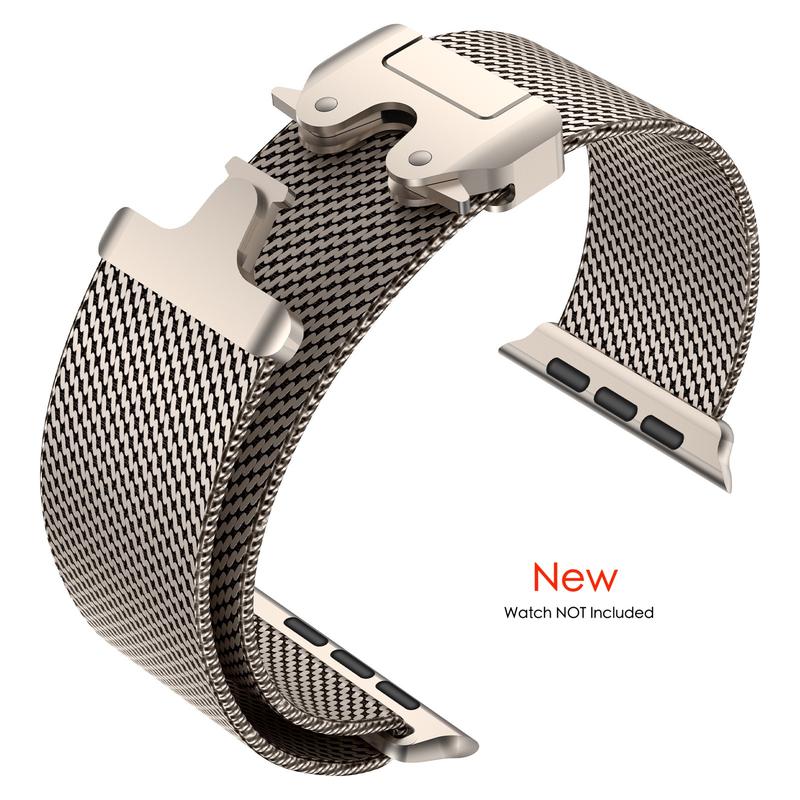 New Upgrade Milanese Band Compatible with Apple Watch Ultra2 Band 49mm 46mm 45mm 44mm,  with secure parachute-style buckle for Watch Series 10 9 8 7 SE2 6 5 4 3 2 1 band 49mm 46mm 45mm 44mm   Wearable Accessories  Gift