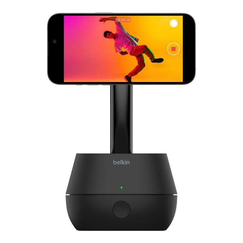 Belkin Stage Auto Tracking Stand Pro w 15W MagSafe Magnetic Wireless Charging, DockKit, Best of CES 2024, Face Tracking, motorized 360 & 90 Degree Tilt, Quiet & Smooth Motion, 5hr, NFC Easy Pairing, IOS (17 or above) for iPhone 15, 14, 13, 12, iOS 17+