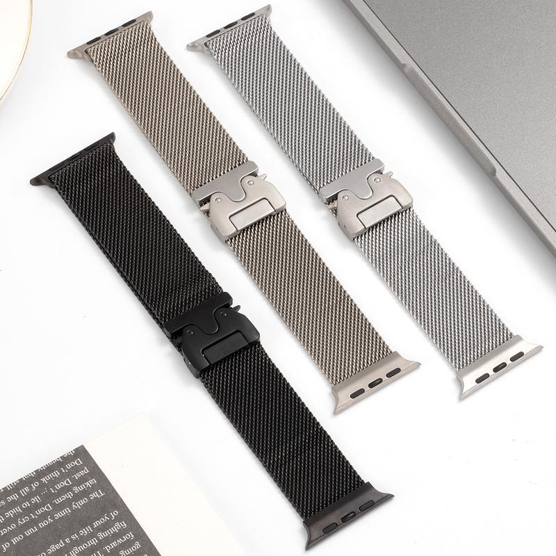 New Upgrade Milanese Band Compatible with Apple Watch Ultra2 Band 49mm 46mm 45mm 44mm,  with secure parachute-style buckle for Watch Series 10 9 8 7 SE2 6 5 4 3 2 1 band 49mm 46mm 45mm 44mm   Wearable Accessories  Gift