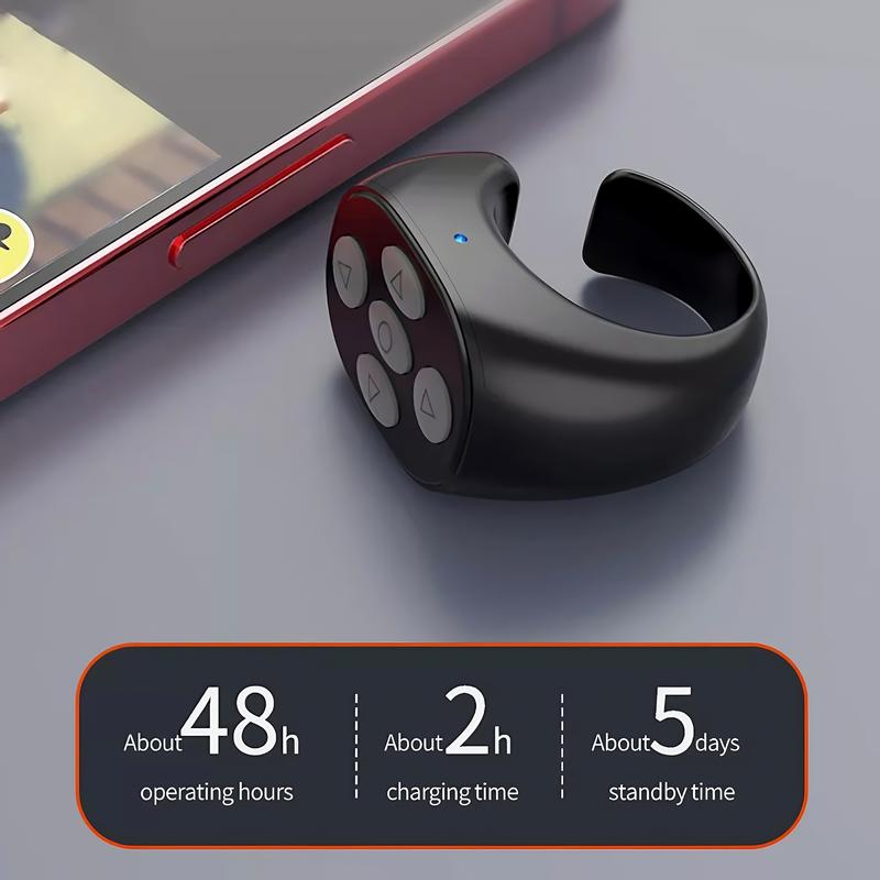 Bluetooth Remote Control Rechargeable Wireless Page Turner,Mini Scrolling Ring for Phone Android Smartphones Tablets Christmas and New Year Gifts Controller Cellphone