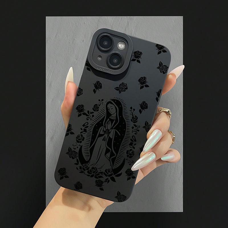 Religious Virgin Pattern Phone Case, Anti-drop Cellphone Protective Case, Total Protective Shockproof Mobile Phone Cover for iPhone 16 15 14 13 12 11 Plus Pro Pro Max