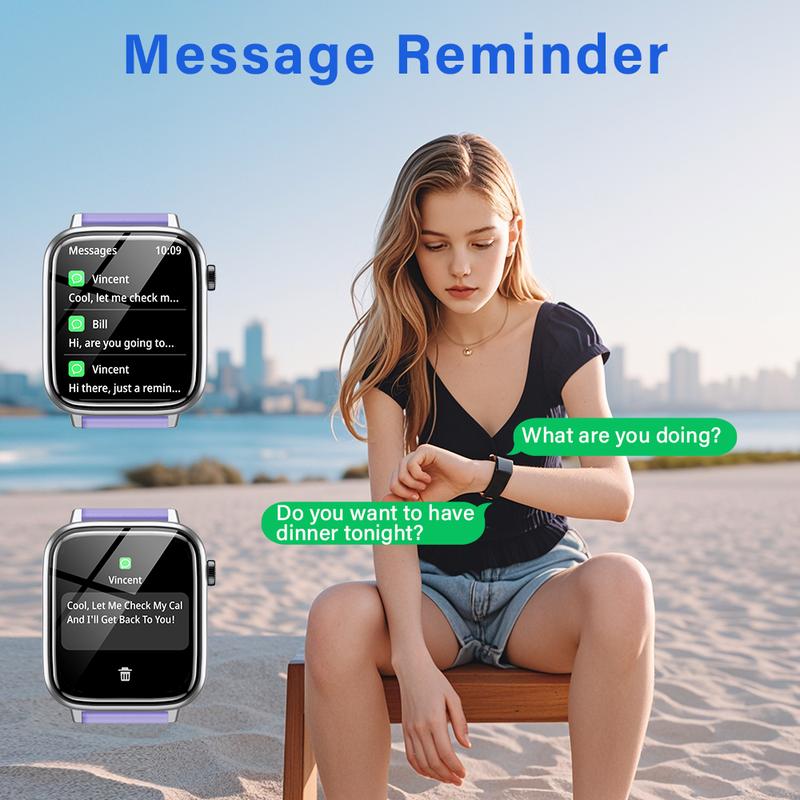 Romantic Pink Women's Smartwatch, Receiving dialing calls, message notification, Waterproof, affordable  smart Wearable Smartphone Wristwatch