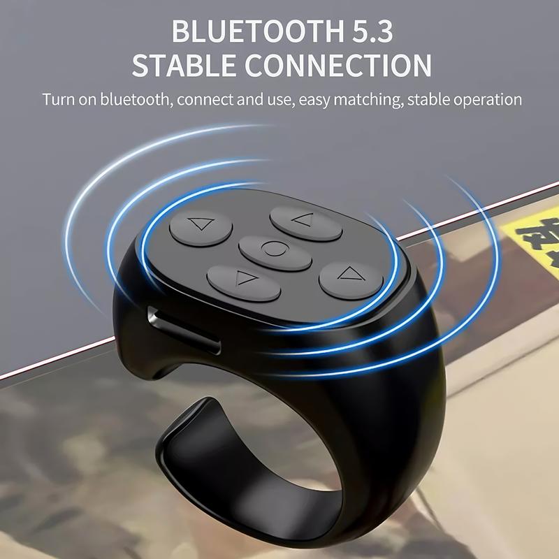 Bluetooth Remote Control Rechargeable Wireless Page Turner,Mini Scrolling Ring for Phone Android Smartphones Tablets Christmas and New Year Gifts Controller Cellphone