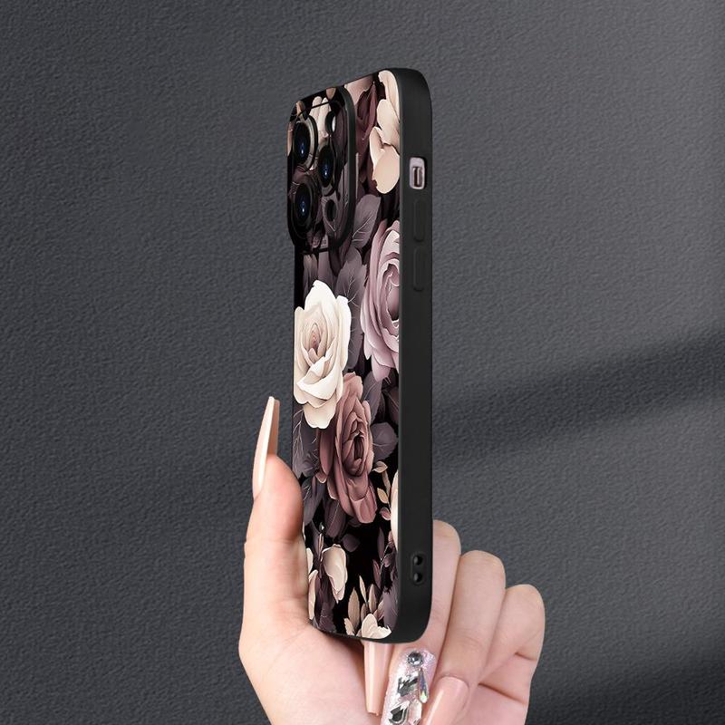 Floral Pattern Phone Case, Anti-drop Phone Protective Cover, Phone Accessory Compatible with iPhone 15 14 13 12 11 Pro Max XS XR X