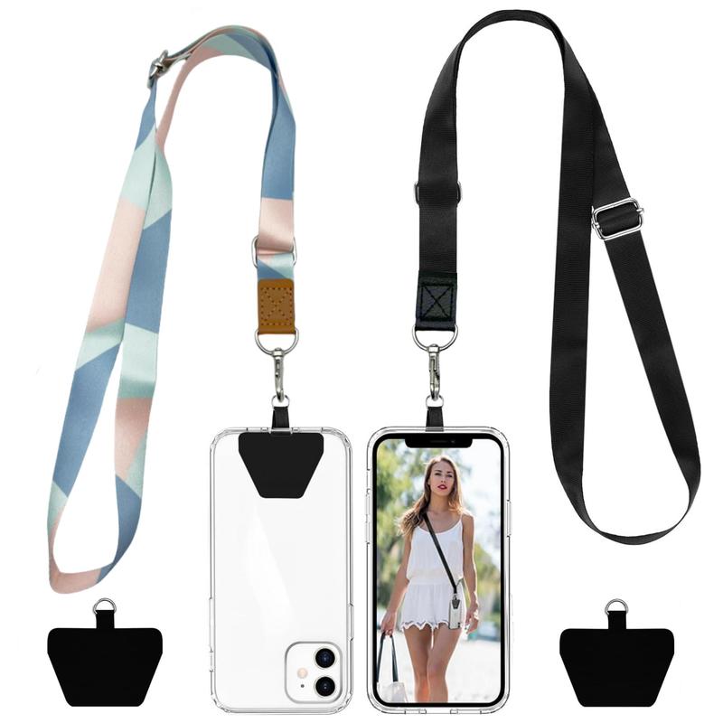 Portable Phone Case Extension Lanyard & Embedded Card Set, Including 2 Hanging Rope & 2 Embedded Card, Mobile Phone Accessories