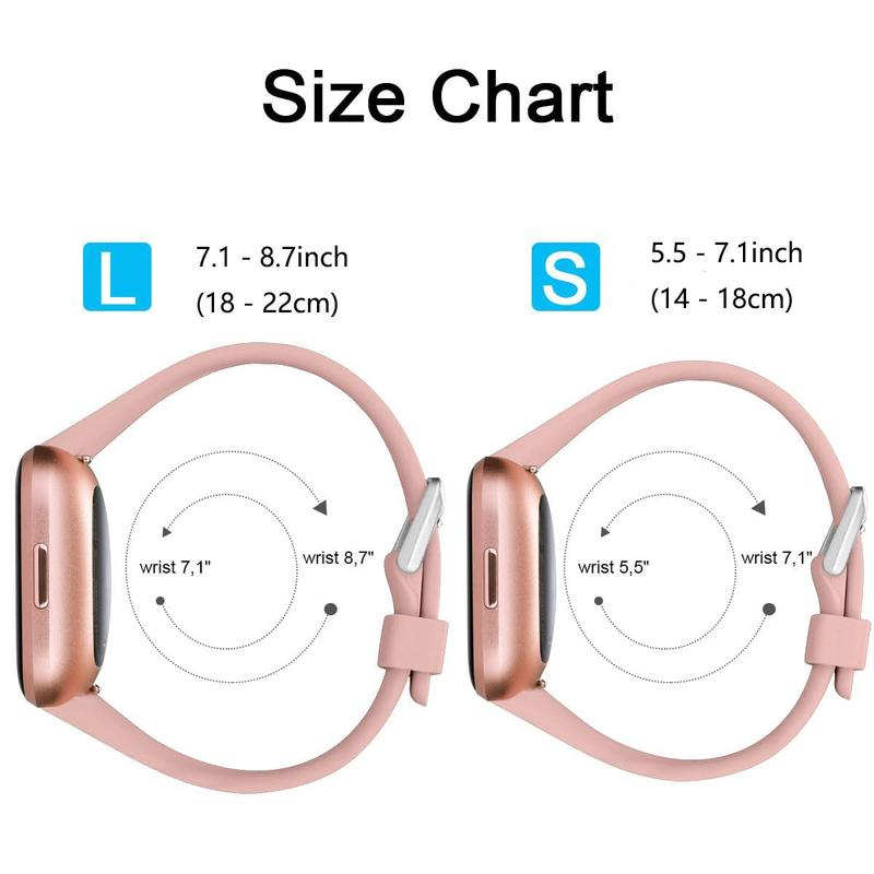 Silicone Smart Watch Band, 2 Counts Silicone Sport Watch Protective Band Compatible With Bracelet Versa 2, Wearable Accessories