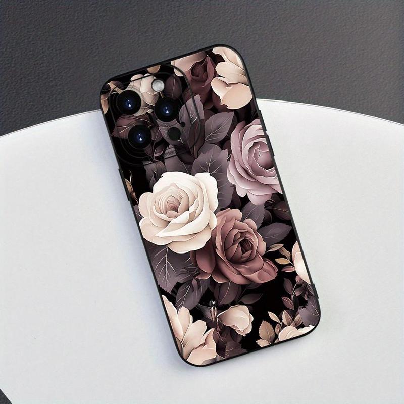 Floral Pattern Phone Case, Anti-drop Phone Protective Cover, Phone Accessory Compatible with iPhone 15 14 13 12 11 Pro Max XS XR X