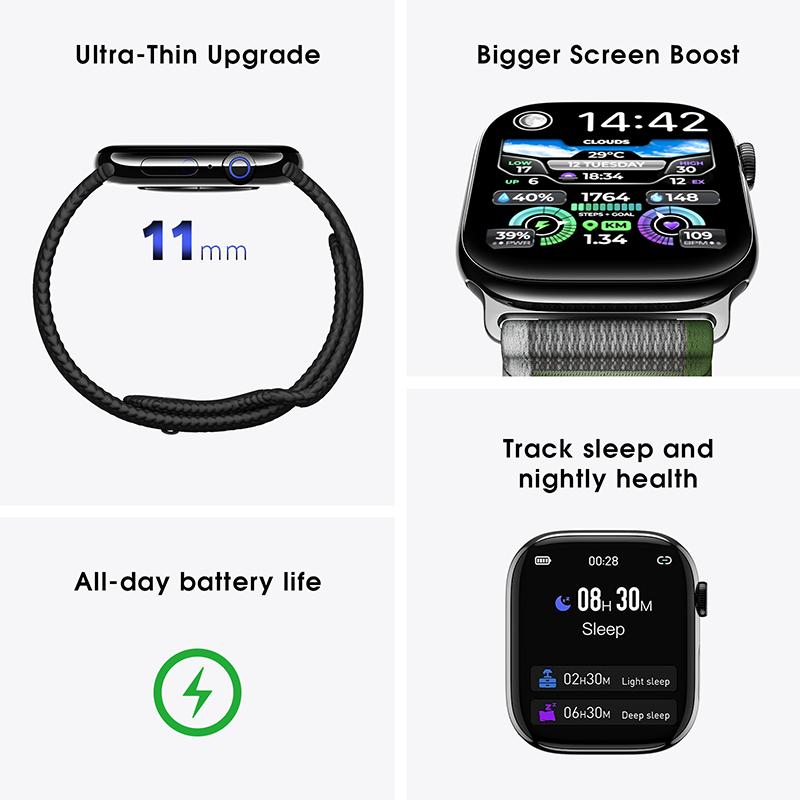 Smart watch with Ultra-Clear Display, Health Monitoring, and Multifunctional Features Perfect for outdoor Fitness & Health, Bluetooth Calls & AI Voice Assistant - Wearable