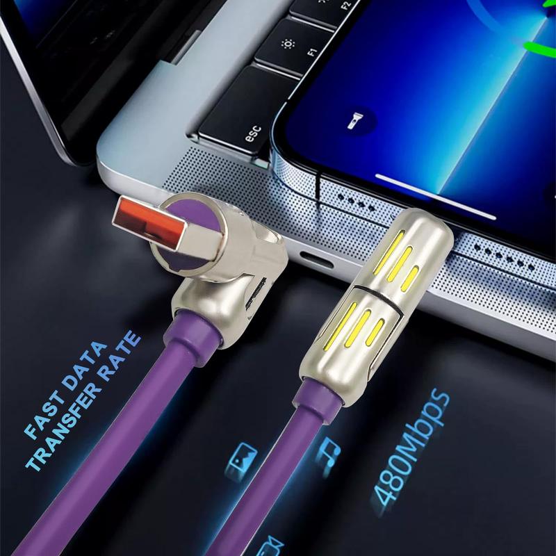 240W 4 in 1 USB-C FastCharging Cable, Lightning USB A TypeC,With Breathing Light, Compatiblewith iPhone,iPad,Samsung,LaptopsCharger